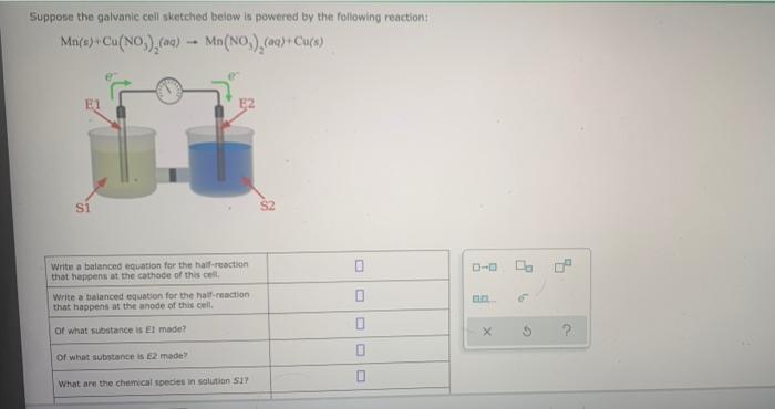 Solved Suppose the galvanic cell sketched below is powered | Chegg.com