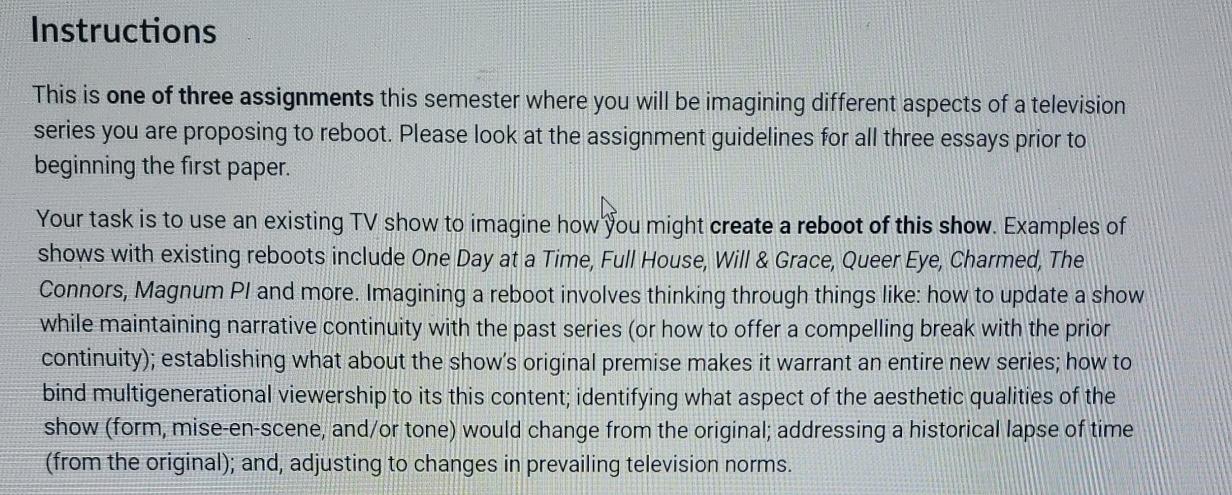 Solved InstructionsThis is one of three assignments this | Chegg.com