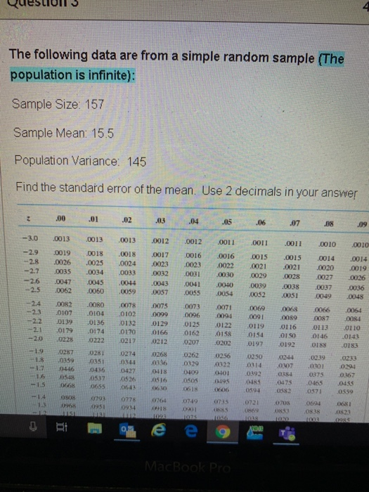 Solved The following data are from a simple random sample | Chegg.com