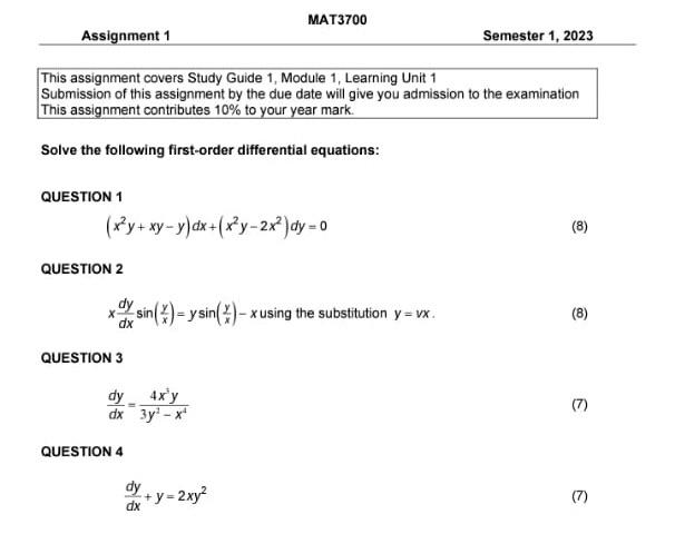 assignment 1 1 study guide questions