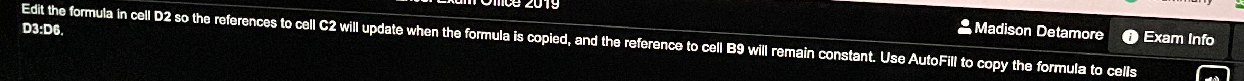 Solved Edit the formula in cell D2 ﻿so the references to | Chegg.com