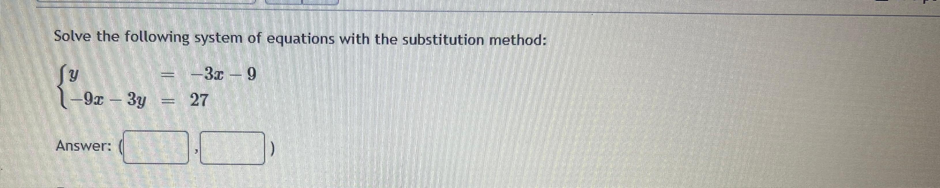 Solved Solve the following system of equations with the | Chegg.com