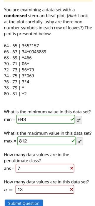 Solved You are examining a data set with a condensed Chegg