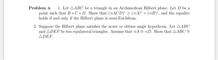 Solved Problem 4. 1. Let ABC be a triangle in an | Chegg.com