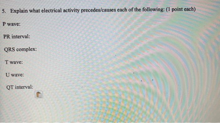 Solved 5. Explain what electrical activity precedes/causes | Chegg.com