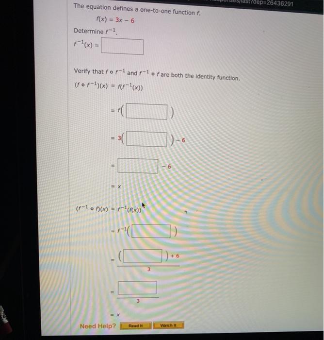Solved 000-208629 The equation defines a one-to-one function | Chegg.com
