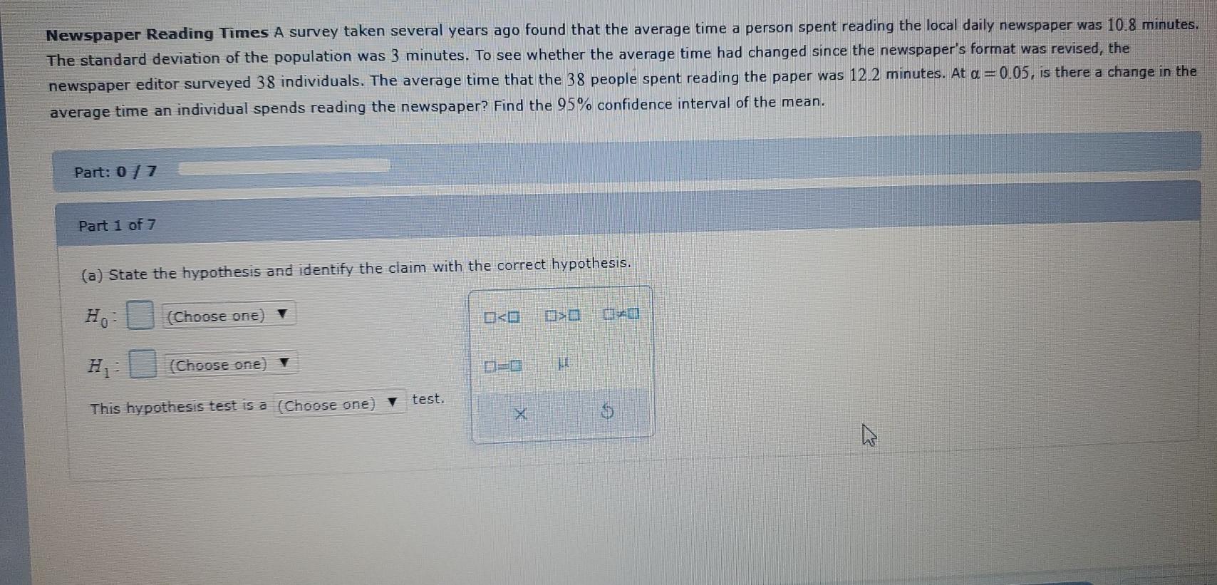 state the hypothesis and identify the claim calculator