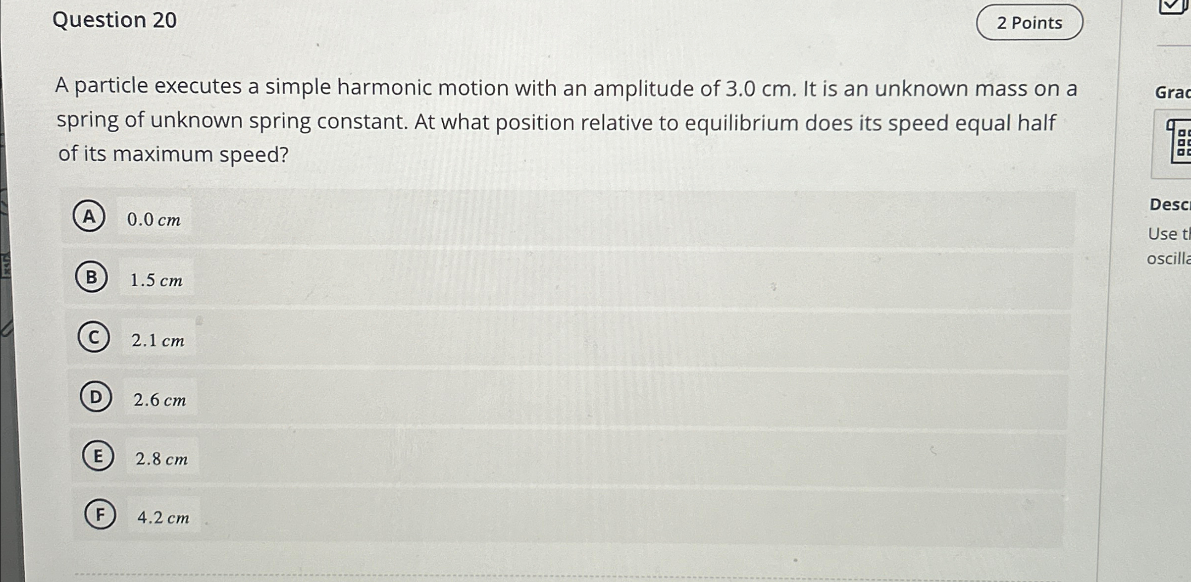 Solved 2 ﻿PointsA particle executes a simple harmonic motion | Chegg.com