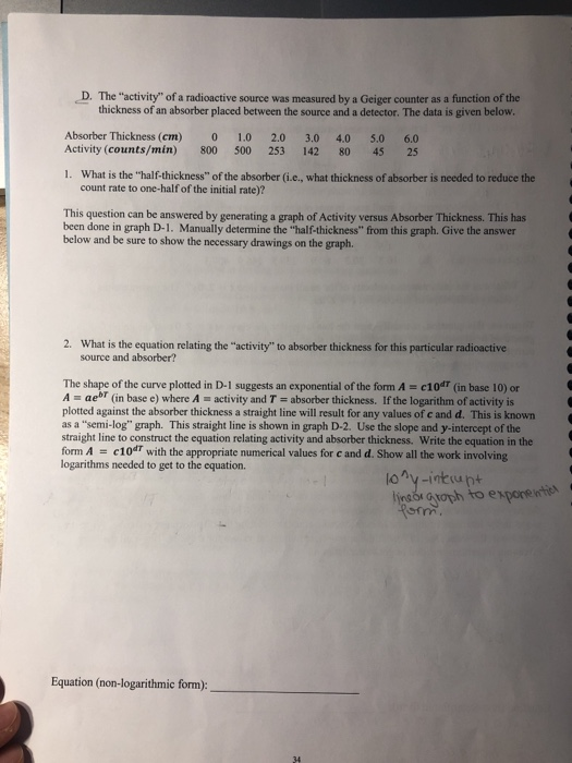 Solved D The Activity Of A Radioactive Source Was Chegg Solved D The Activity Of A Radioactive Source Was Chegg