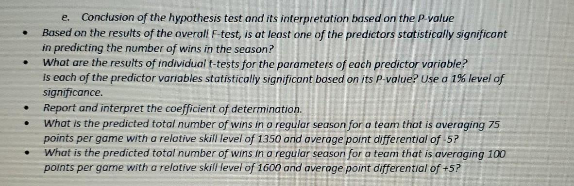 Solved 7. Multiple Regression: Predicting the Total Number | Chegg.com