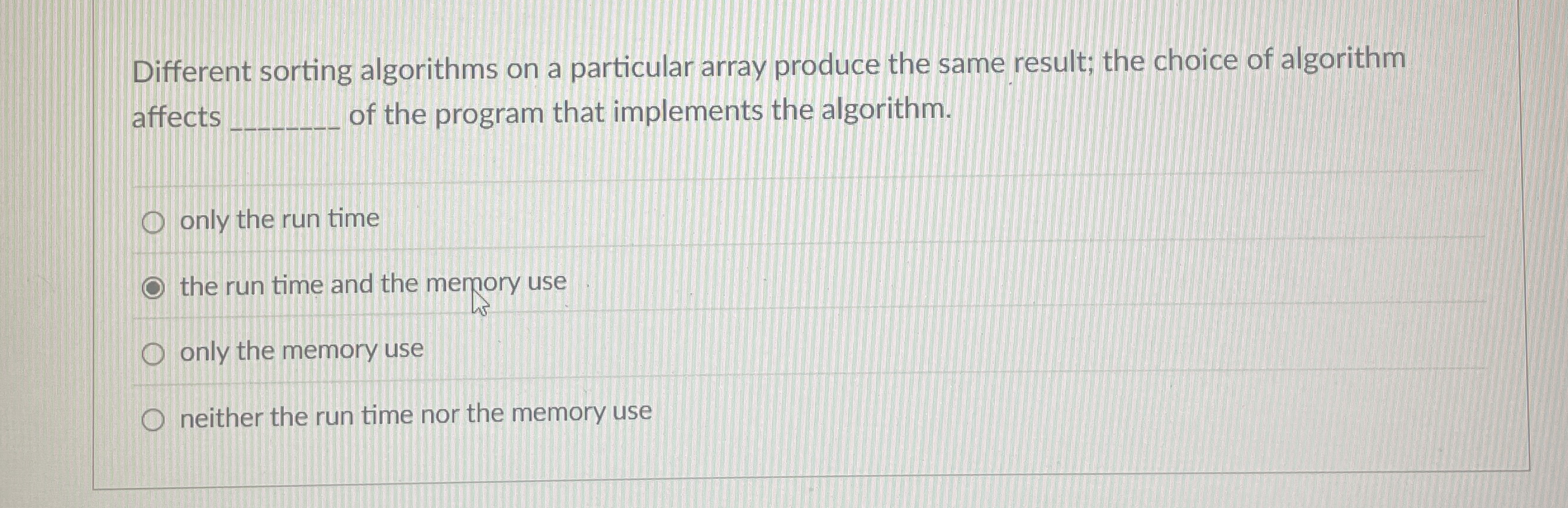 Solved Different sorting algorithms on a particular array | Chegg.com