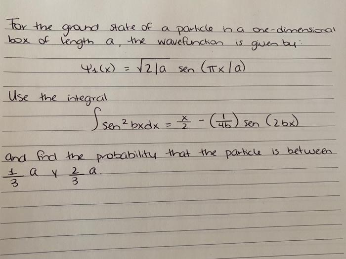 Solved For the ground state of a particle na one-dimensional | Chegg.com
