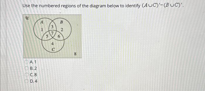 Solved Use The Numbered Regions Of The Diagram Below To 