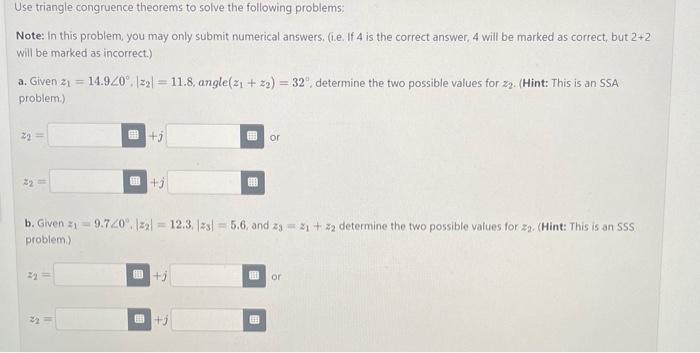 Solved Use triangle congruence theorems to solve the | Chegg.com