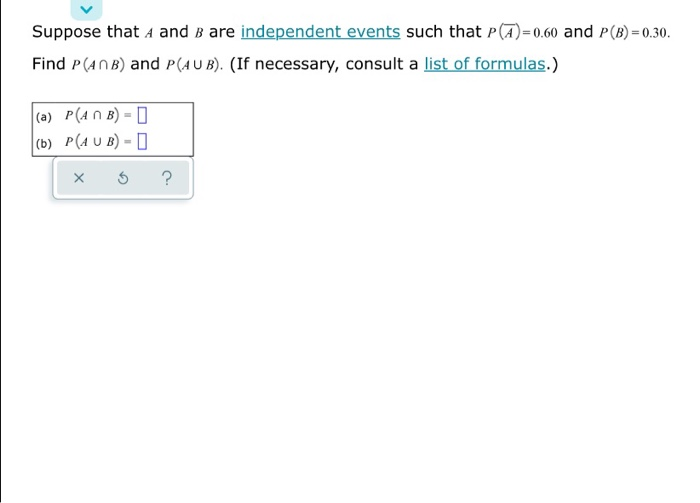 Solved Suppose That A And B Are Independent Events Such That | Chegg.com