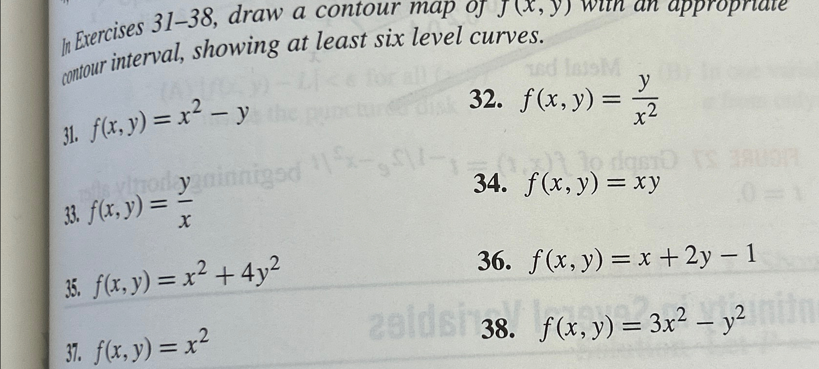 Solved In Exercises 31-38, ﻿draw a contour map contour | Chegg.com