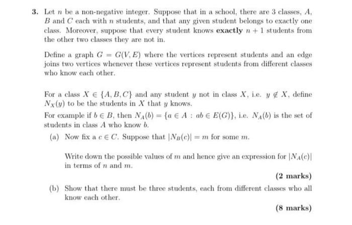 Solved 3. Let N Be A Non-negative Integer. Suppose That In A | Chegg.com