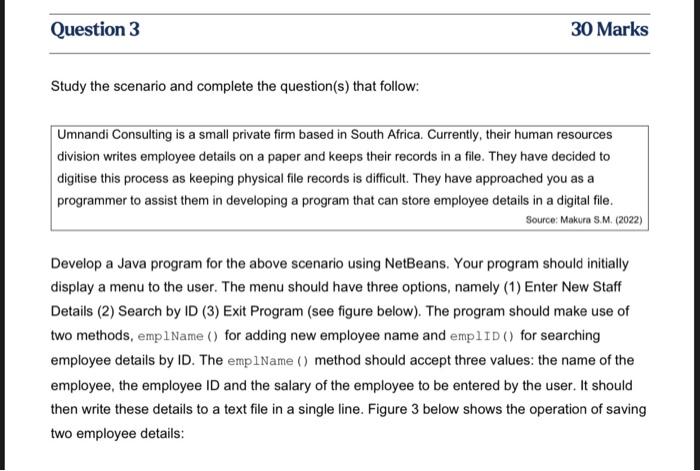 Solved Question 3 30 Marks Study the scenario and complete | Chegg.com