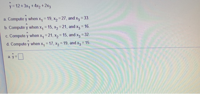 Solved Given The Estimated Linear Model Shown Below Complete | Chegg.com