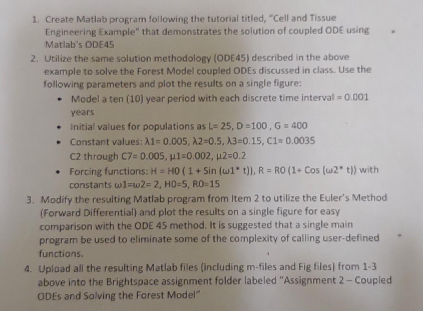 1. Create Matlab program following the tutorial | Chegg.com
