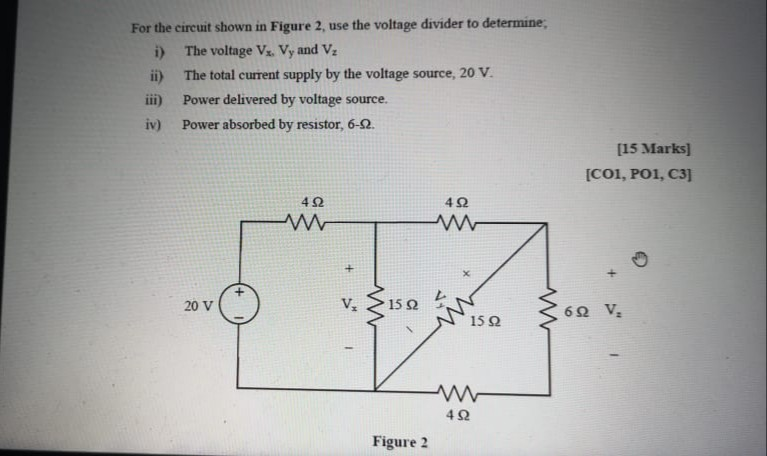 Solved For the circuit shown in Figure 2, use the voltage | Chegg.com