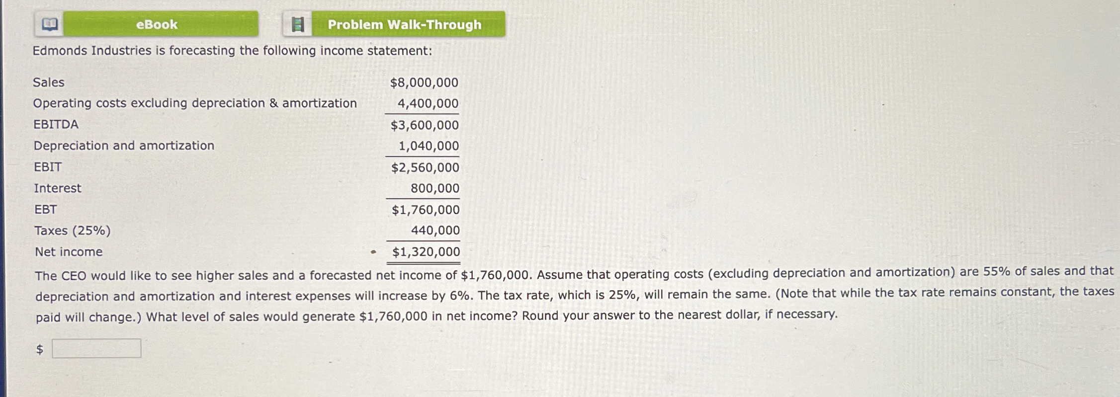 Solved EBookProblem Walk-ThroughEdmonds Industries Is | Chegg.com