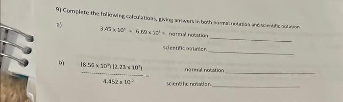 homework 9.4 normal calculations