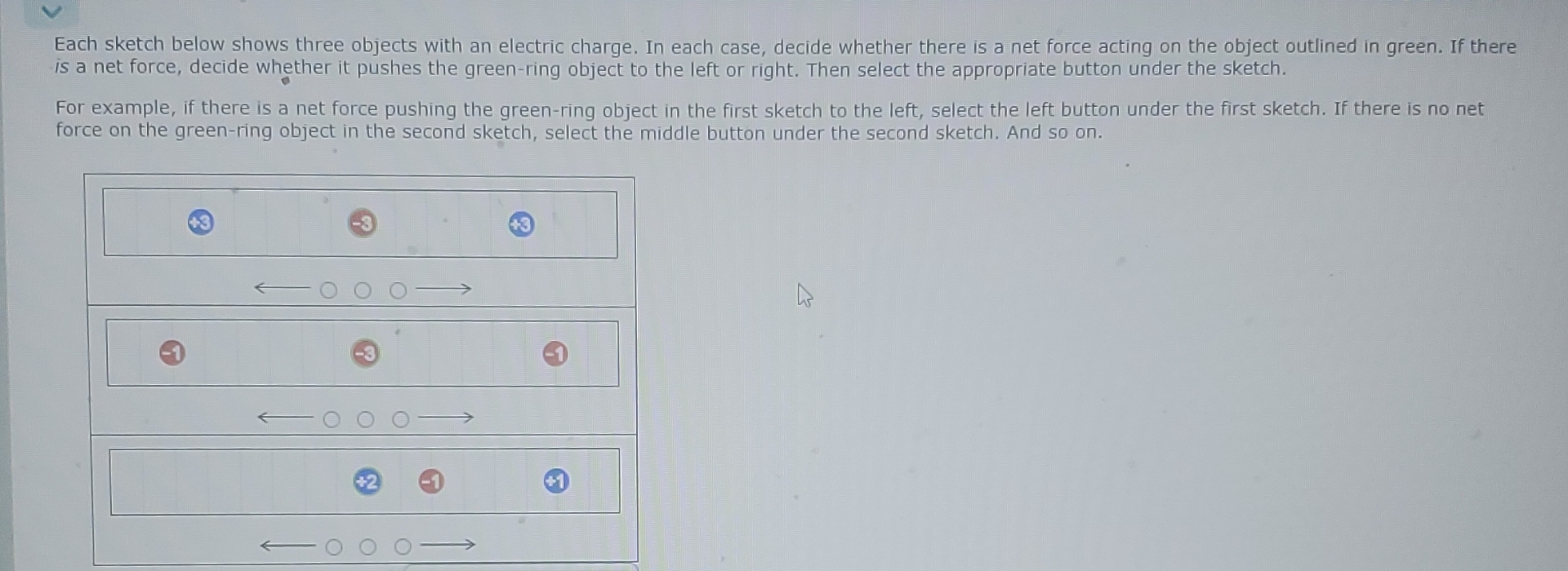 Solved Each sketch below shows three objects with an | Chegg.com