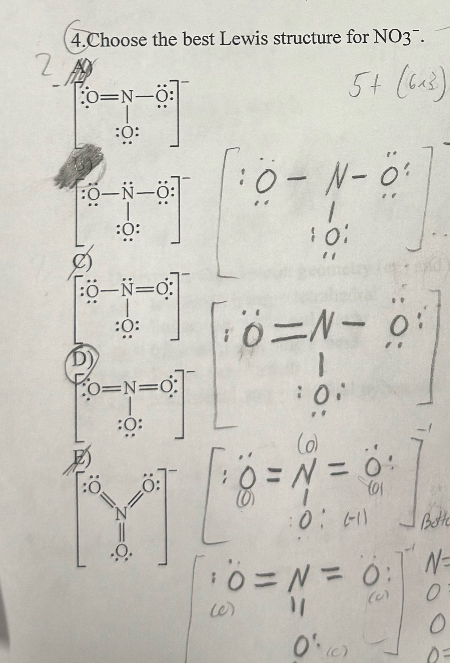 Solved Choose the best Lewis structure for