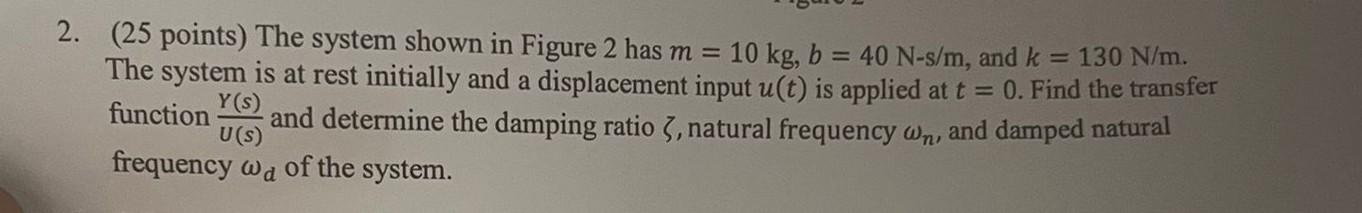 Solved ( 25 points) The system shown in Figure 2 has m=10 | Chegg.com