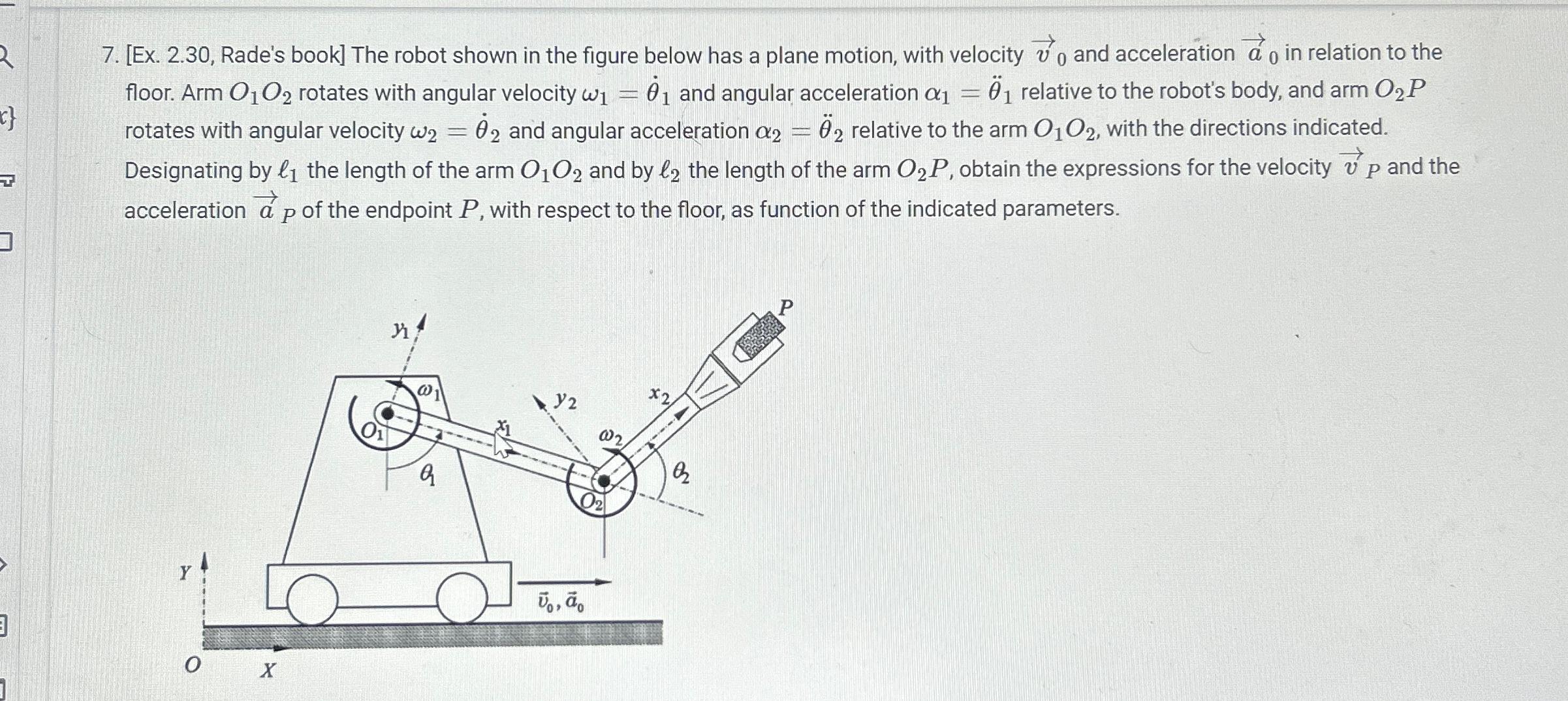 Solved [Ex. 2.30, ﻿Rade's book] ﻿The robot shown in the | Chegg.com