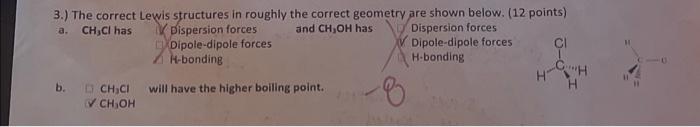 Solved 3.) The correct Lewis structures in roughly the | Chegg.com