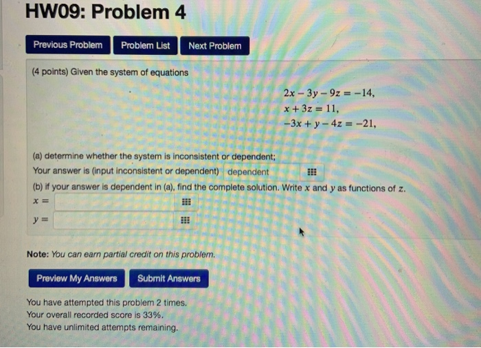 Solved HW09: Problem 4 Previous Problem Problem List Next | Chegg.com