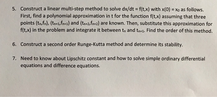 5. Construct a linear multi-step method to solve | Chegg.com