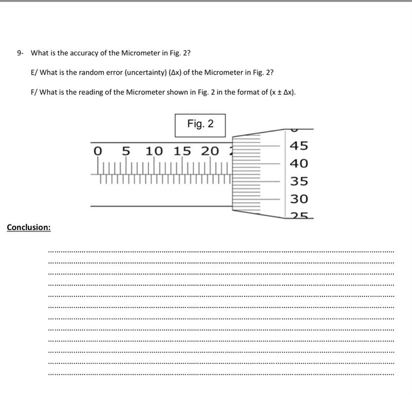 Find reading in micrometer | Chegg.com