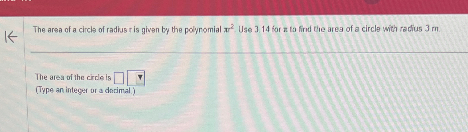 Solved The area of a circle of radius r ﻿is given by the | Chegg.com