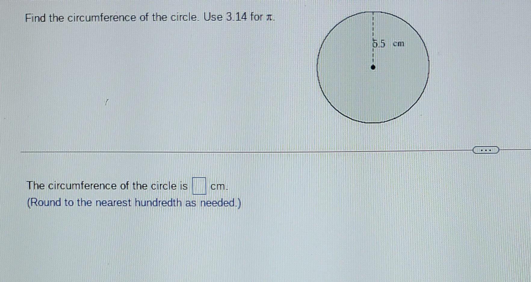 Solved Find The Circumference Of The Circle. Use 3.14 For 1. 