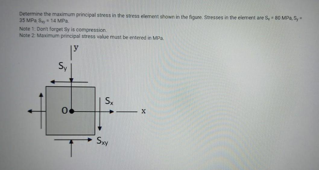 Solved Determine the maximum principal stress in the stress | Chegg.com