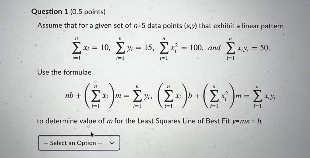 Solved Question 1 (0.5 points) Assume that for a given set | Chegg.com