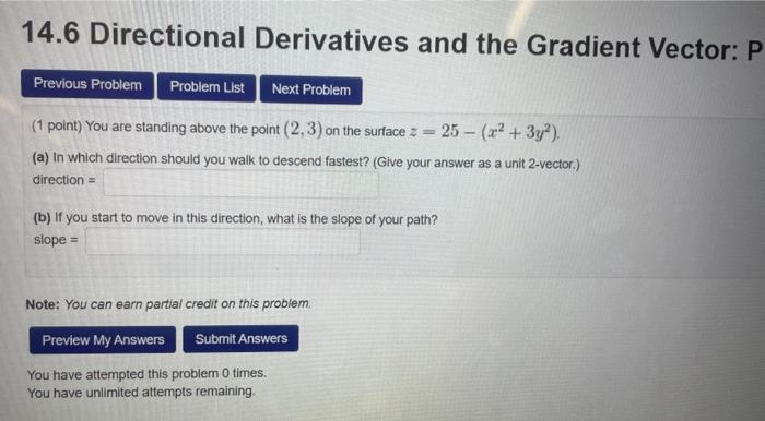 Solved 14.6 Directional Derivatives and the Gradient Vector: | Chegg.com