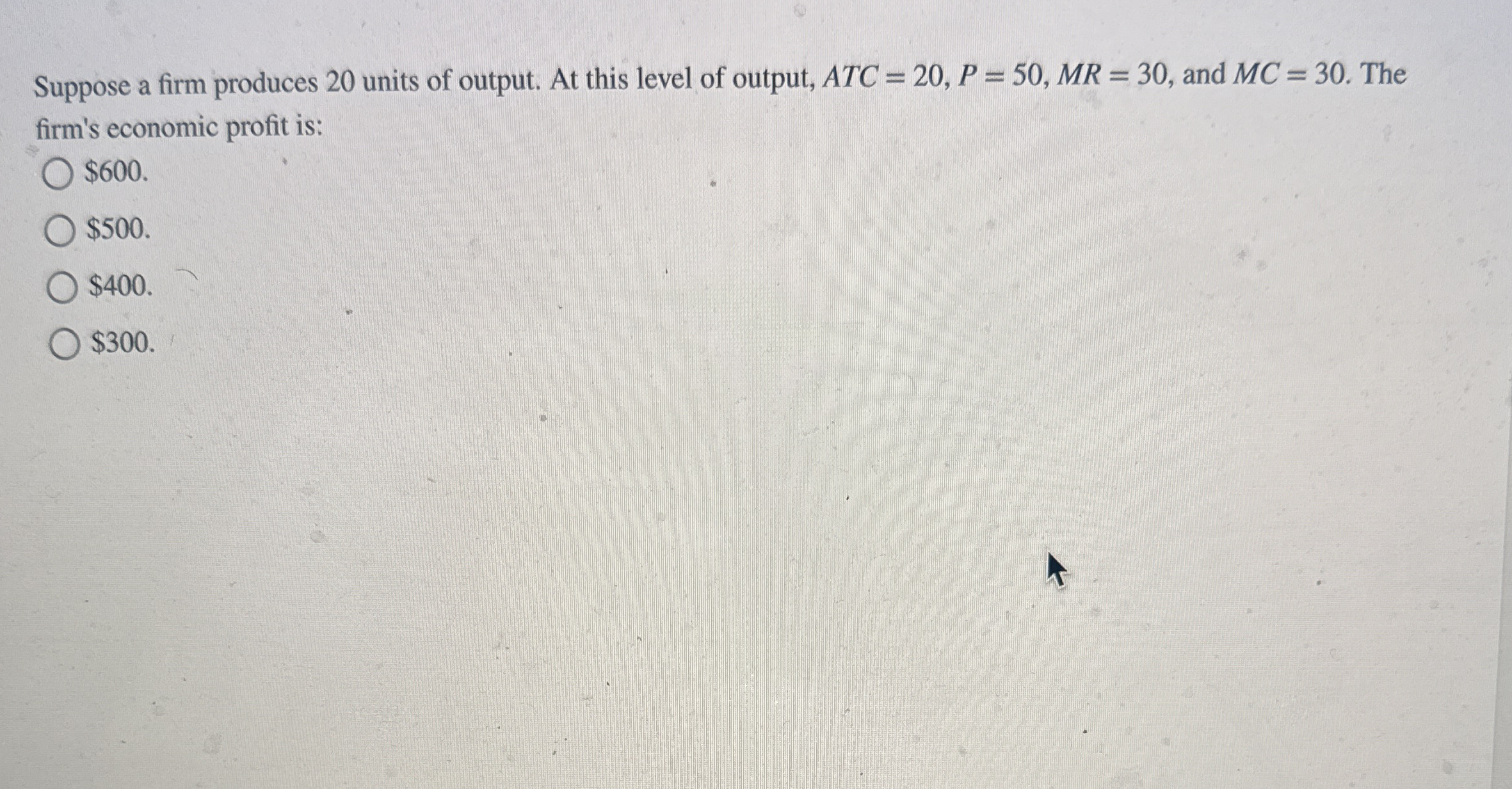 Solved Suppose A Firm Produces Units Of Output At This Chegg Com