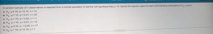 Solved A random sample of n observation is selected from | Chegg.com