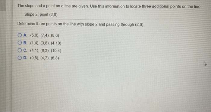 Solved The slope and a point on a line are given. Use this | Chegg.com