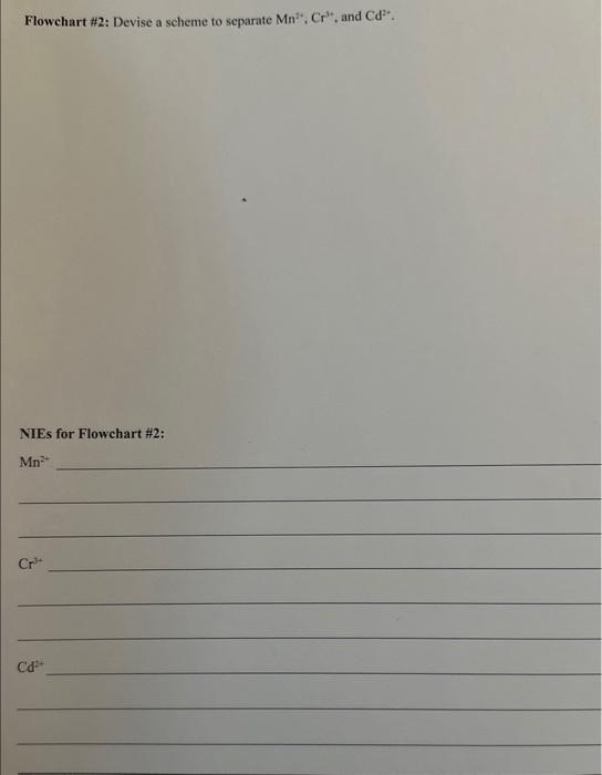 Solved Flowchart \#2: Devise a scheme to separate Mn2+,Cr3+, | Chegg.com