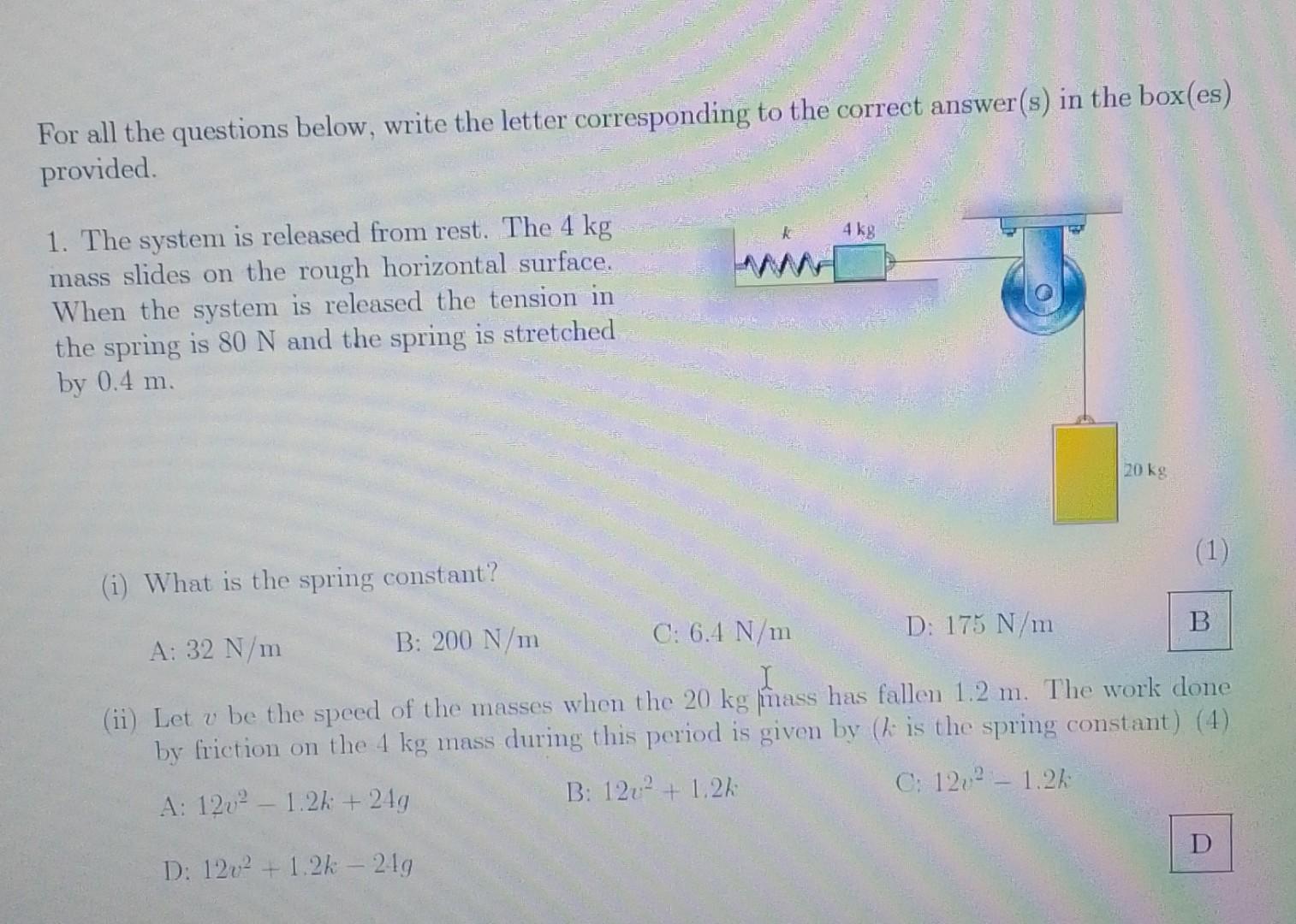 Solved For All The Questions Below, Write The Letter | Chegg.com