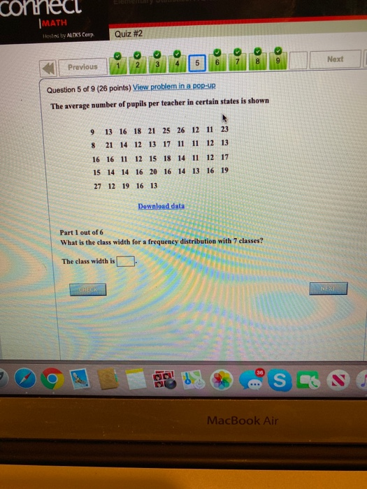 Solved Connect Math Hosted By Aleks Corp Quiz 2 Previous Chegg Com