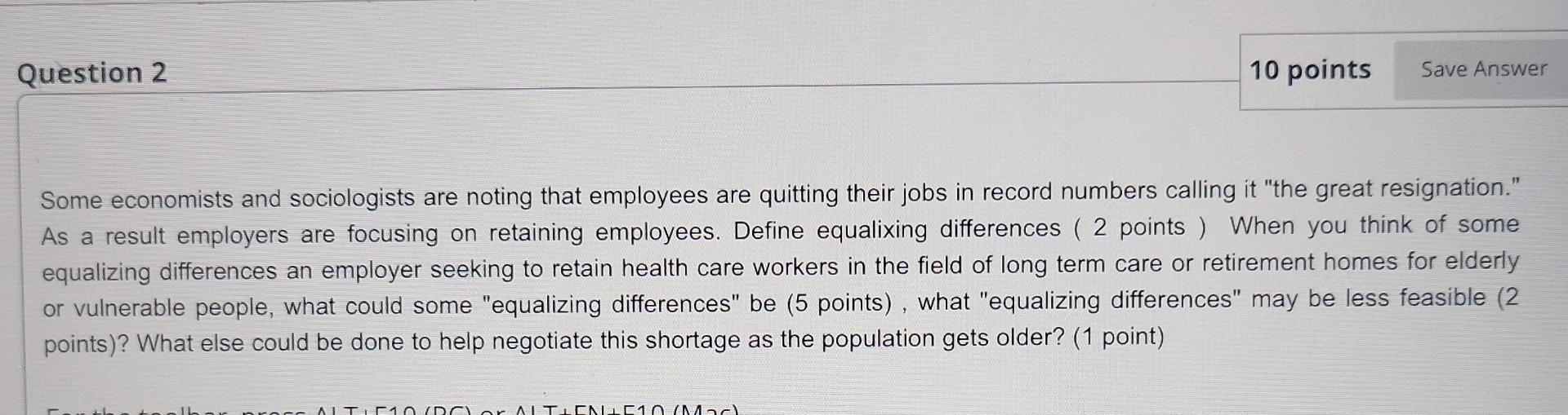Solved Question 2 10 points Save Answer Some economists and | Chegg.com