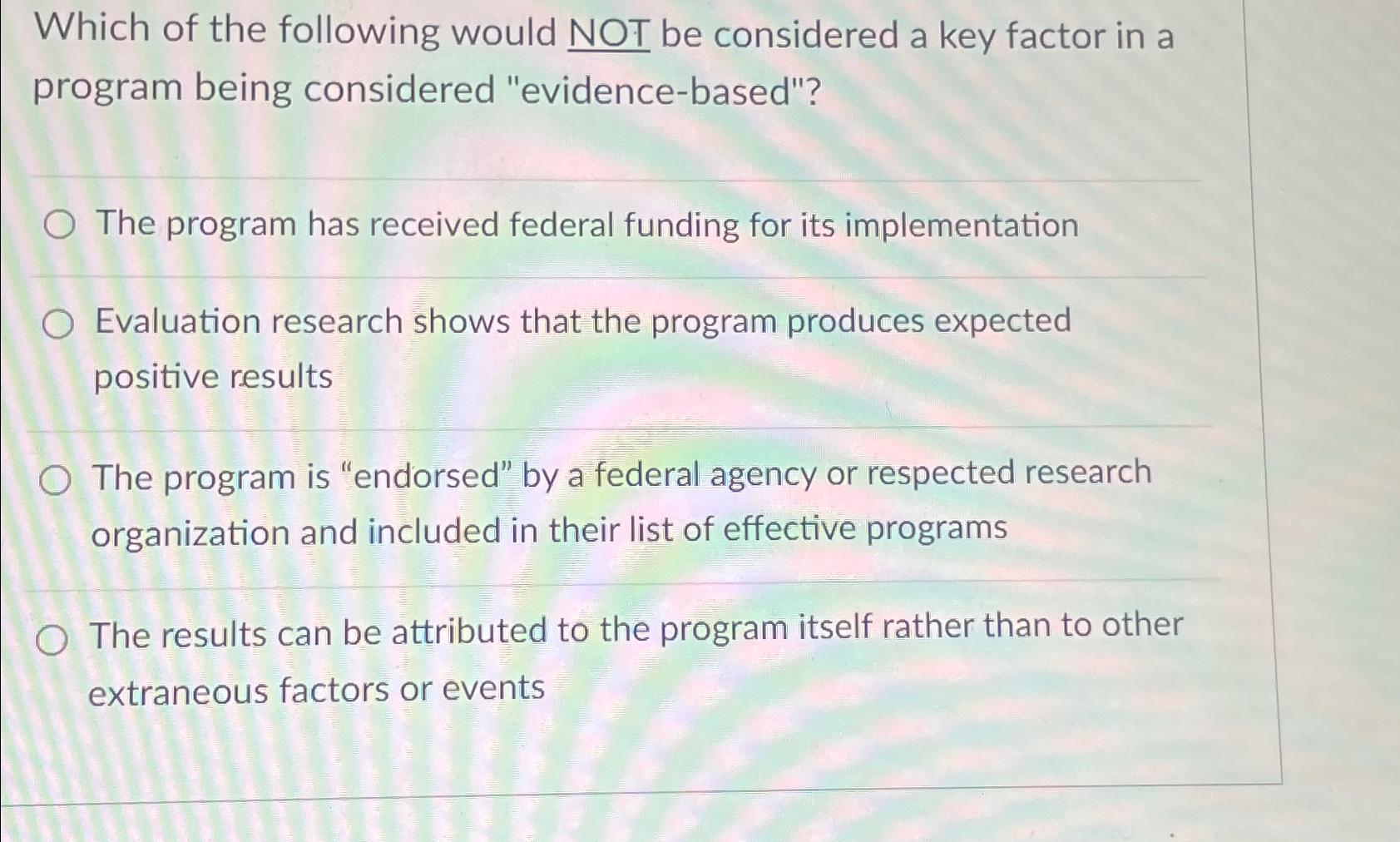 Solved Which of the following would NOT be considered a key | Chegg.com