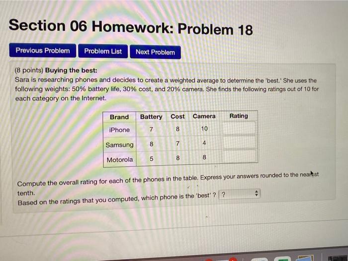 Solved Section 06 Homework: Problem 18 Previous Problem | Chegg.com