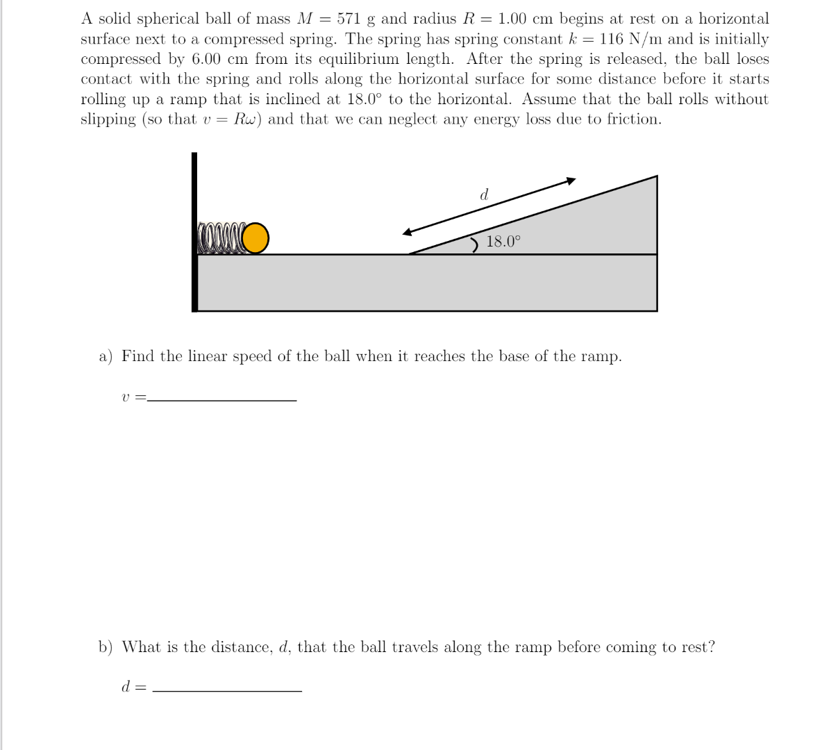 A Solid Spherical Ball Of Mass M=571 G And Radius 